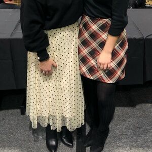 Polka Dot Pleated Skirt